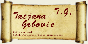 Tatjana Grbović vizit kartica